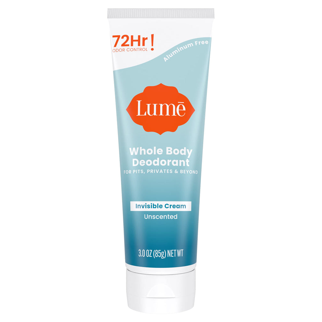 Lume Whole Body Deodorant – Invisible Cream Tube | 72 Hour Odor Control | Aluminum Free & Baking Soda Free