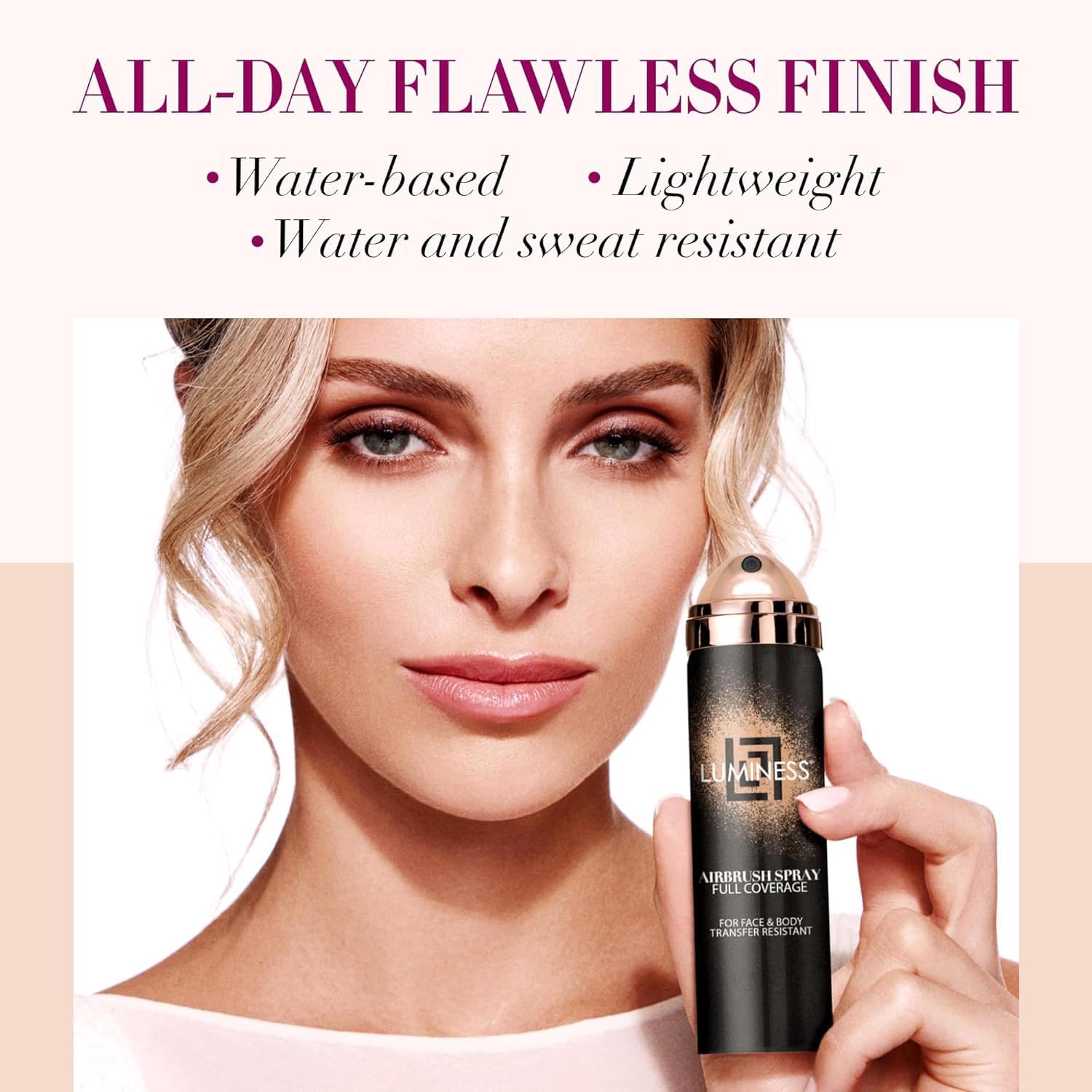 LUMINESS Airbrush Body Coverage - Full Coverage Foundation for Face & Body (Light Deep) | Water-Resistant