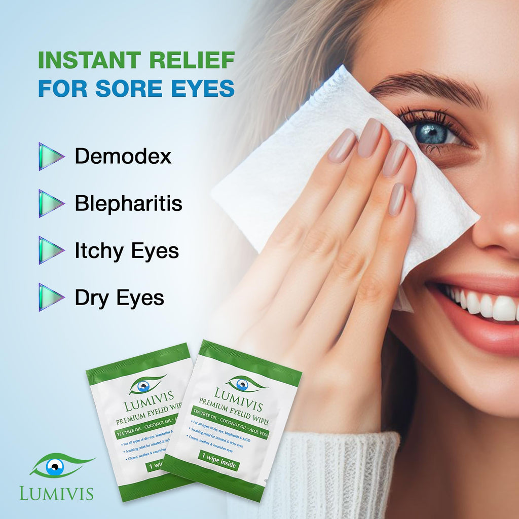 Lumivis Tea Tree Oil Eyelid Wipes – 108 Daily Cleansing Pads