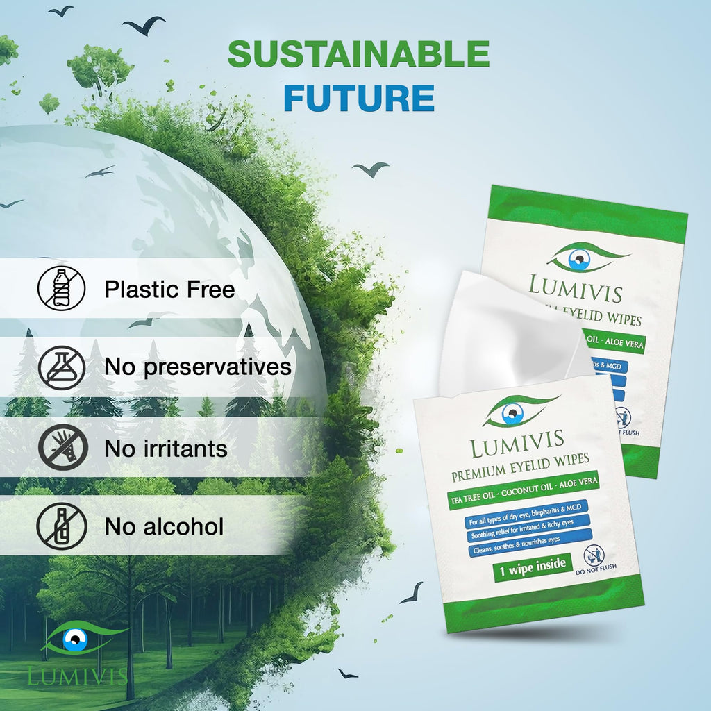 Lumivis Tea Tree Oil Eyelid Wipes – Gentle Daily Eye Cleansing (144 Pads)