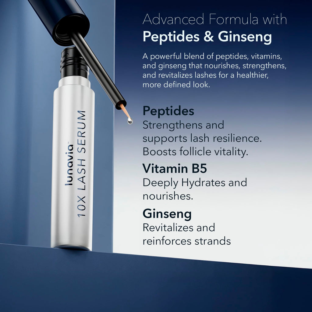 Lunavia 10X Lash Serum – Peptide & Ginseng for Healthier, Defined Lashes