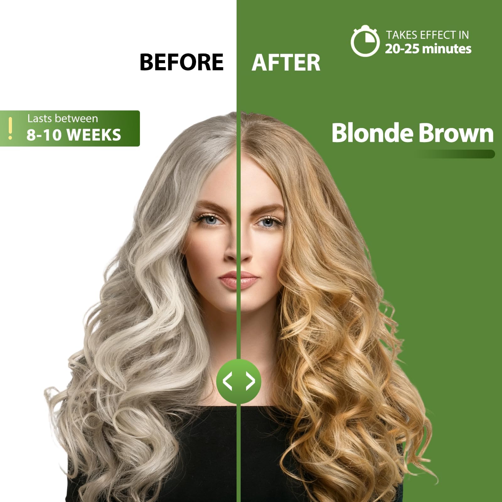 Lunory Blonde Brown Hair Dye Shampoo – Gray Coverage, 3-in-1 Color Shampoo (Argan Oil & Ginseng) 500ml
