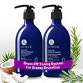 Luseta Blue Shampoo & Conditioner Set – Color Brightening for Brassy & Brunette Tones, 2x16.9oz