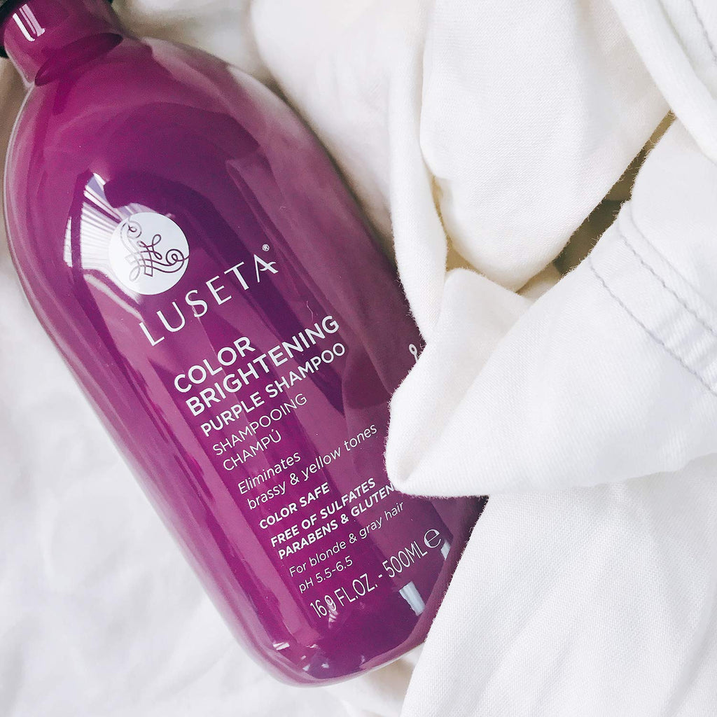 Luseta Color Brightening Purple Shampoo for Blonde and Gray Hair – Coconut Oil Nourish, Sulfate Free, Paraben Free, 16.9 oz