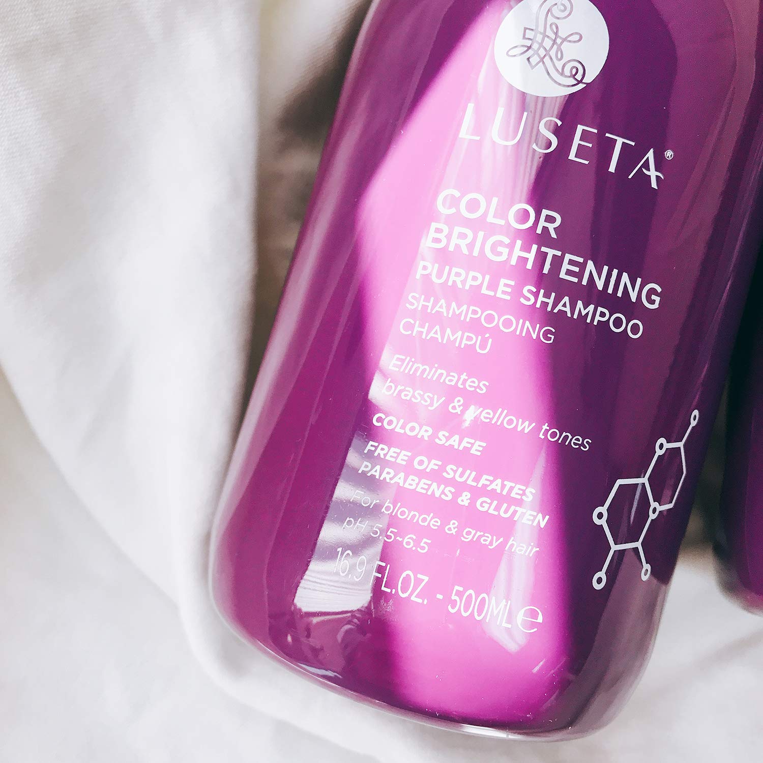 Luseta Color Brightening Purple Shampoo for Blonde and Gray Hair – Coconut Oil Nourish, Sulfate Free, Paraben Free, 16.9 oz