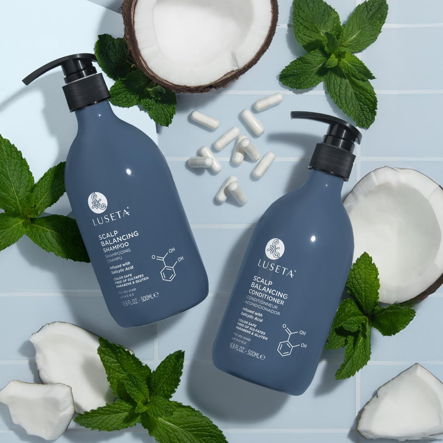 L LUSETA Luseta Salicylic Acid Shampoo & Conditioner Set – Scalp-Balancing, pH-Balanced, 2 x 16.9 oz