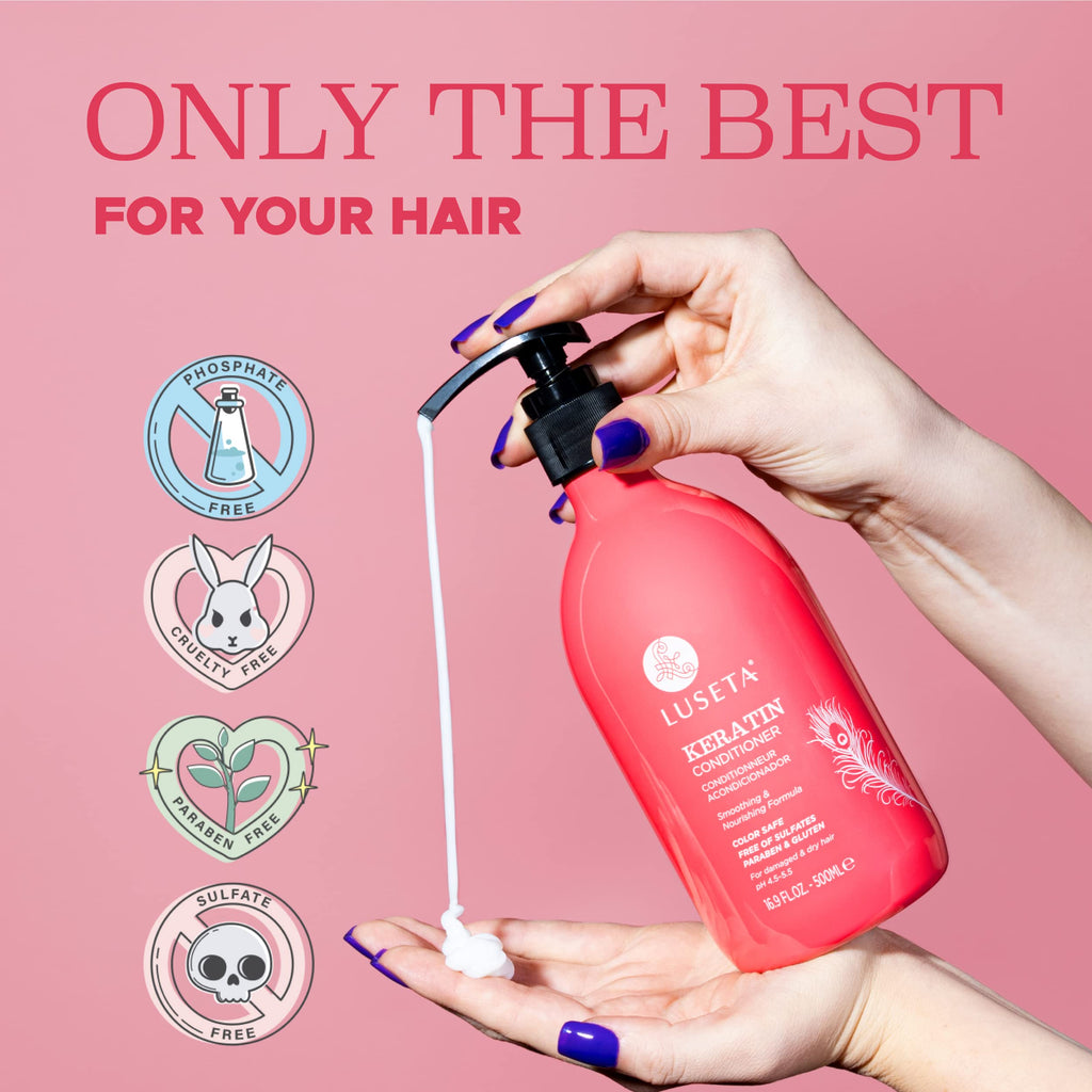 Luseta Keratin Conditioner Hydrating & Nourishing for Dry, Damaged Hair | 16.9 fl oz