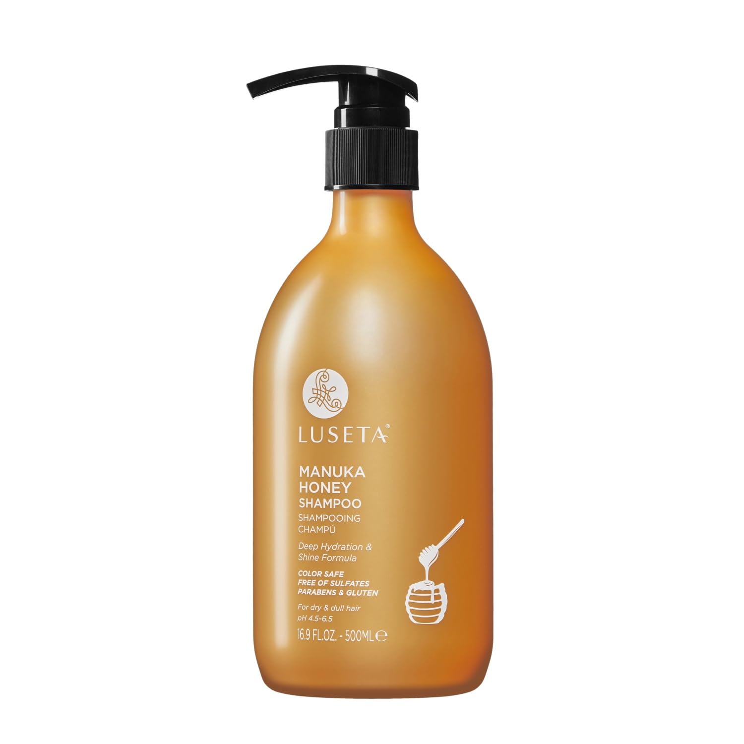 Luseta Manuka Honey Shampoo – Hydrating, Sulfate-Free Formula for Dry, Damaged Hair | 16.9oz