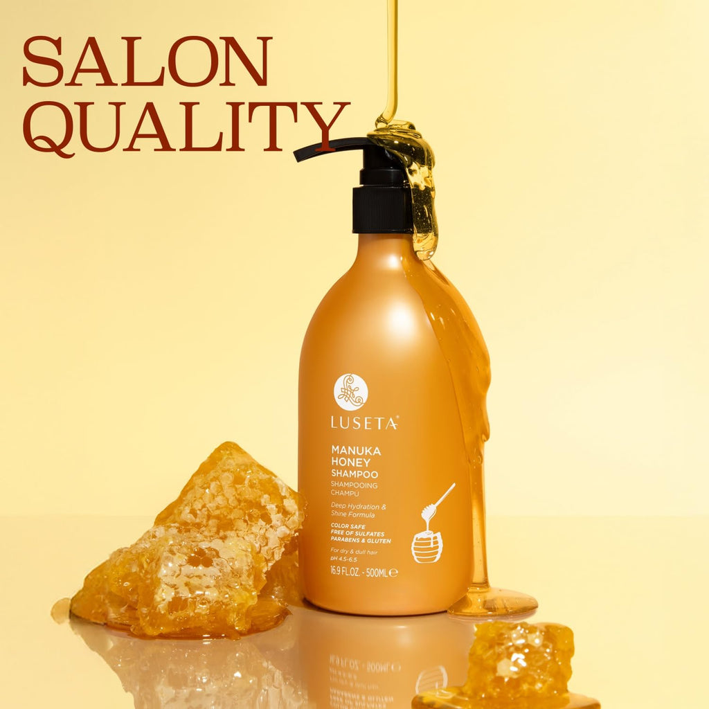 Luseta Manuka Honey Shampoo – Hydrating, Sulfate-Free Formula for Dry, Damaged Hair | 16.9oz