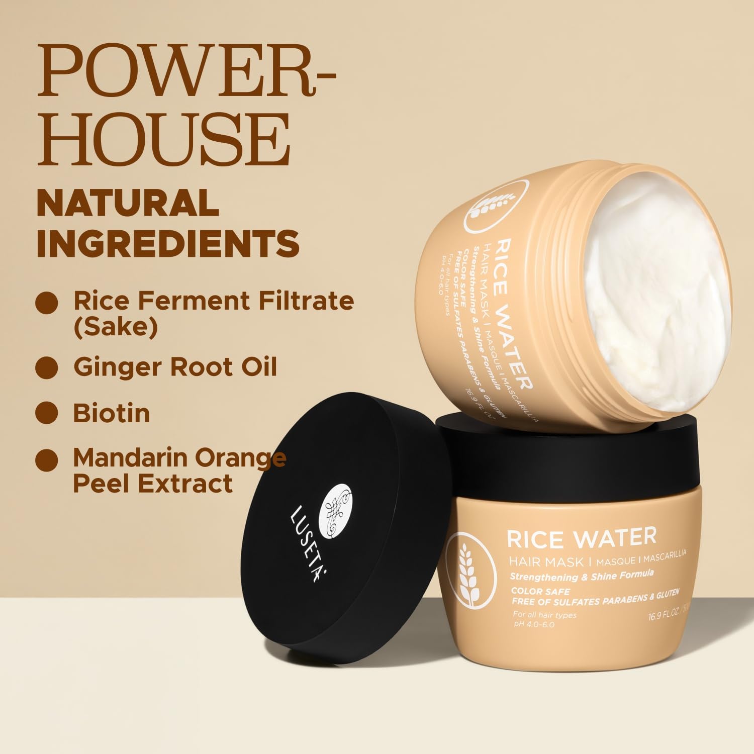 Luseta Rice Water Hair Mask – Strengthening & Nourishing for All Hair Types | 16.9oz