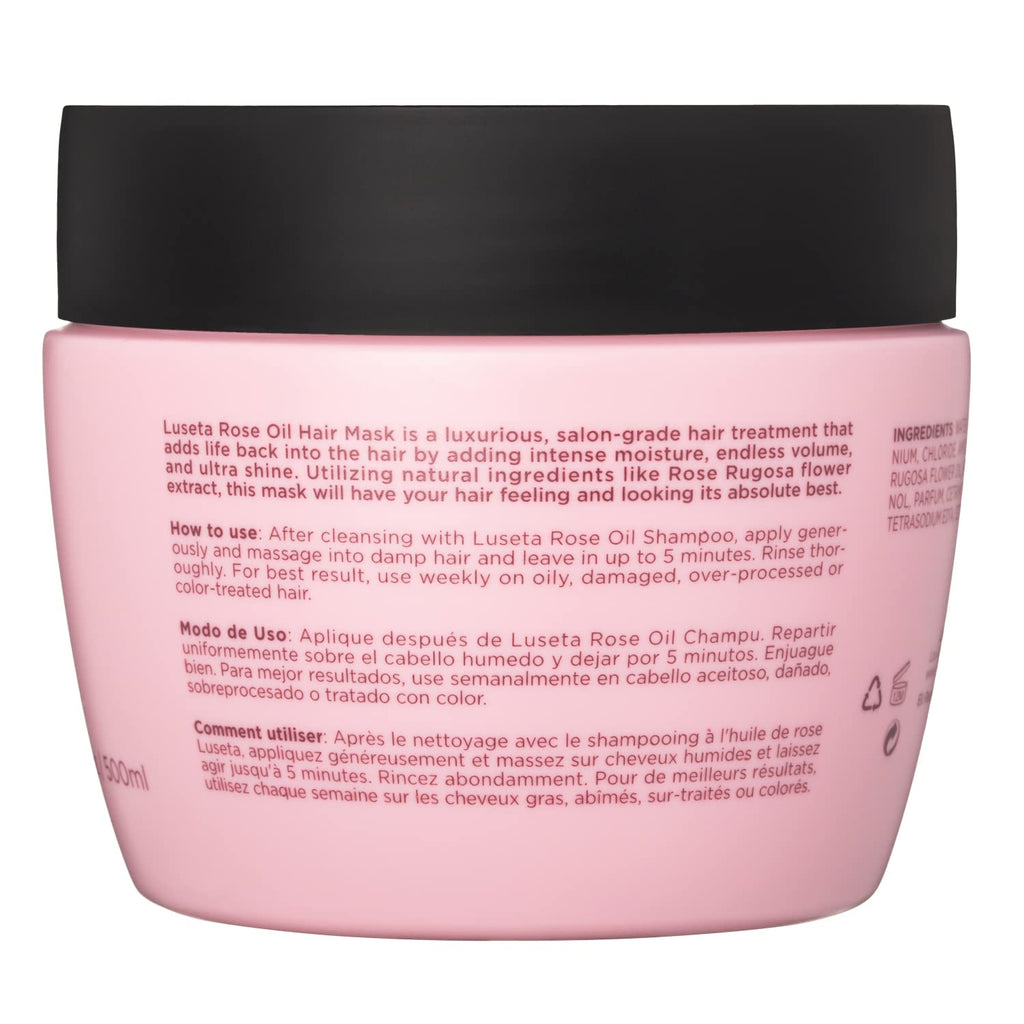 Luseta Rose Oil Hair Mask – Hydrating & Nourishing for Dry Hair | 16.9 oz | Sulfate & Paraben Free