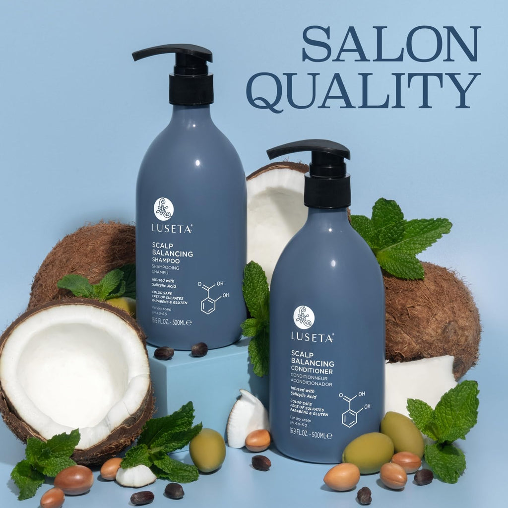 L LUSETA Luseta Salicylic Acid Shampoo & Conditioner Set – Scalp-Balancing, pH-Balanced, 2 x 16.9 oz