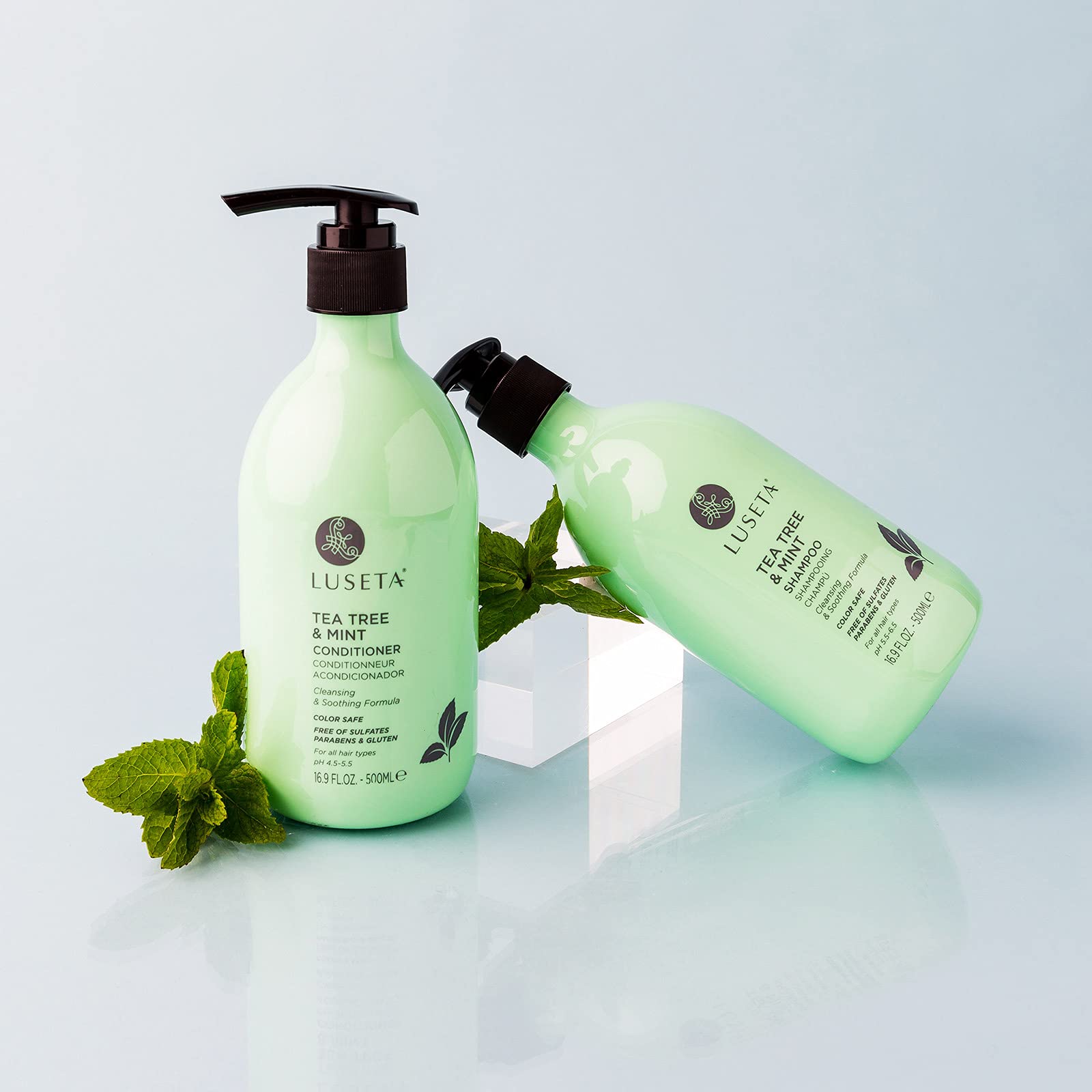 Luseta Tea Tree & Mint Shampoo - Cleansing & Soothing for All Hair Types, 16.9 oz