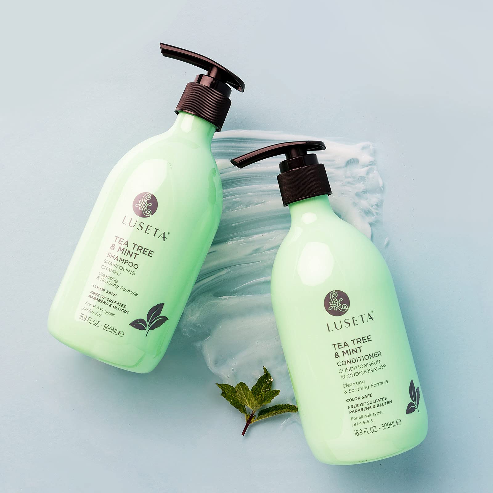 Luseta Tea Tree & Mint Shampoo - Cleansing & Soothing for All Hair Types, 16.9 oz