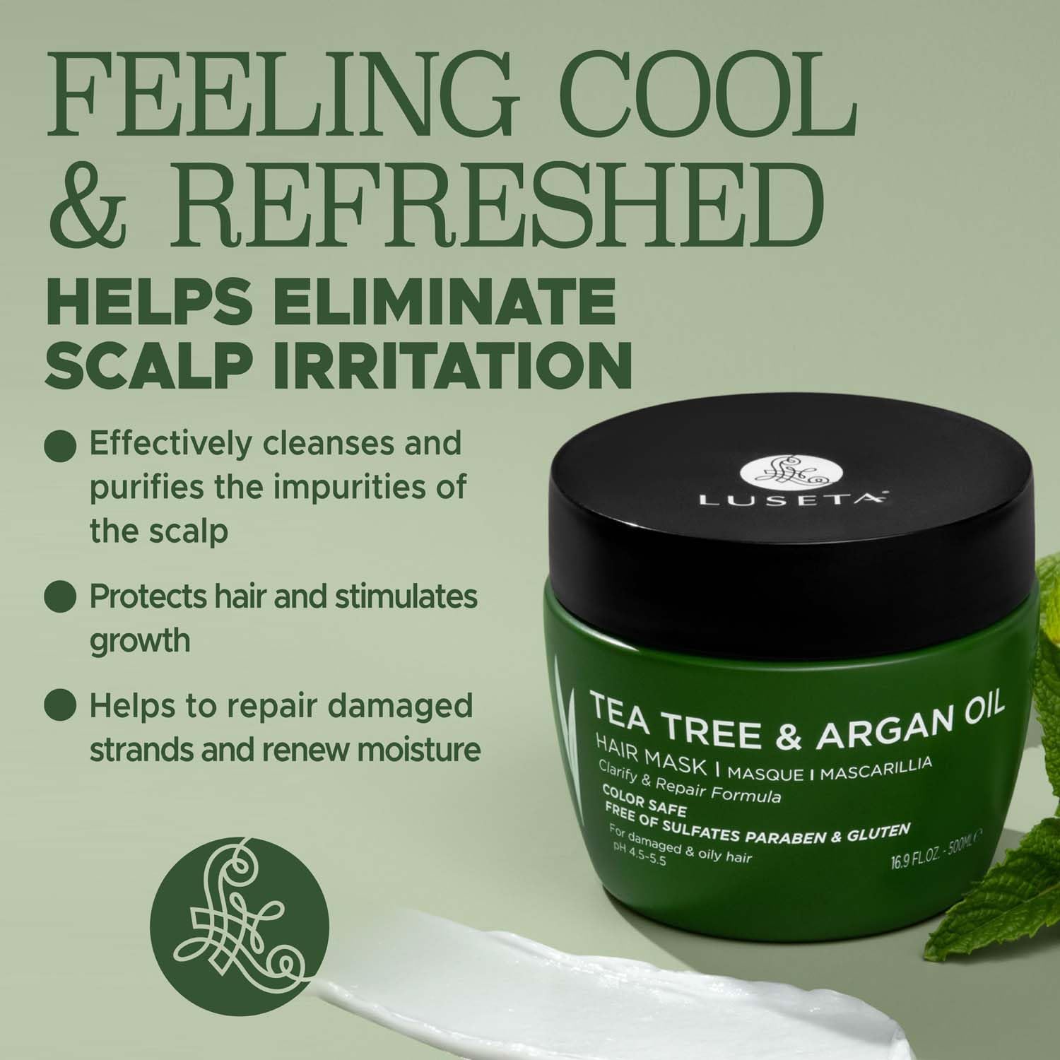 Luseta Tea Tree Oil Hair Mask 16.9 oz – Hydrating, Color-Safe Treatment