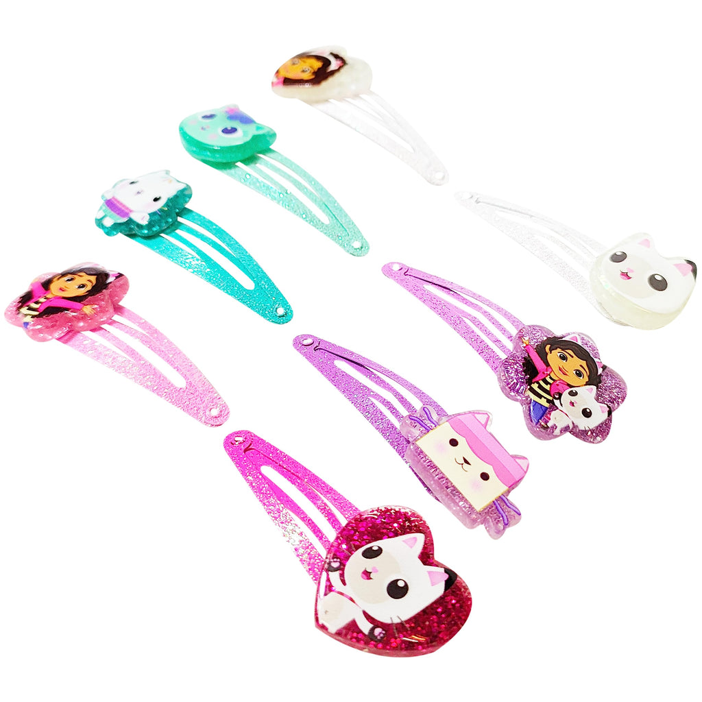 LUV HER Gabby's Dollhouse Kids Hair Clips – 8-Pack Multi-Color Snap Clips