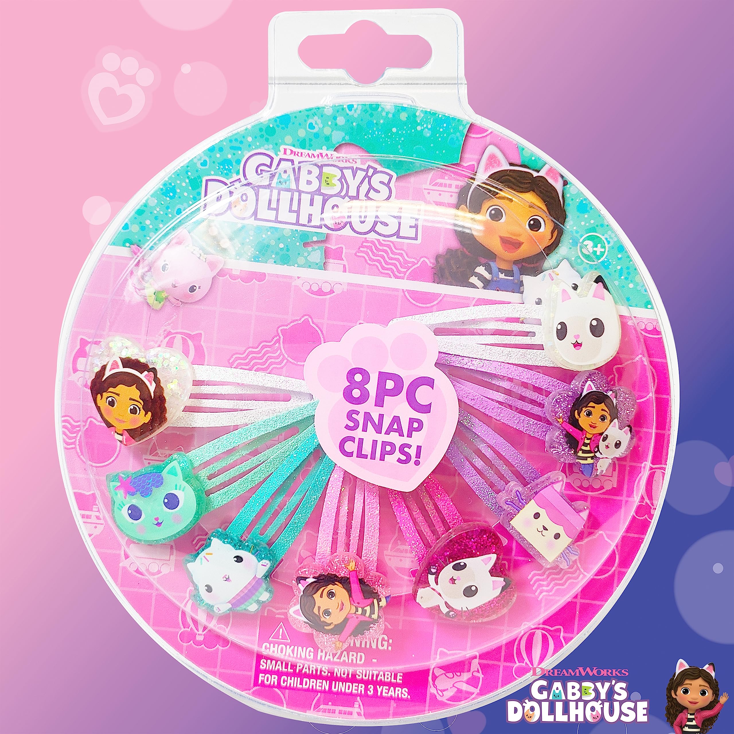 LUV HER Gabby's Dollhouse Kids Hair Clips – 8-Pack Multi-Color Snap Clips