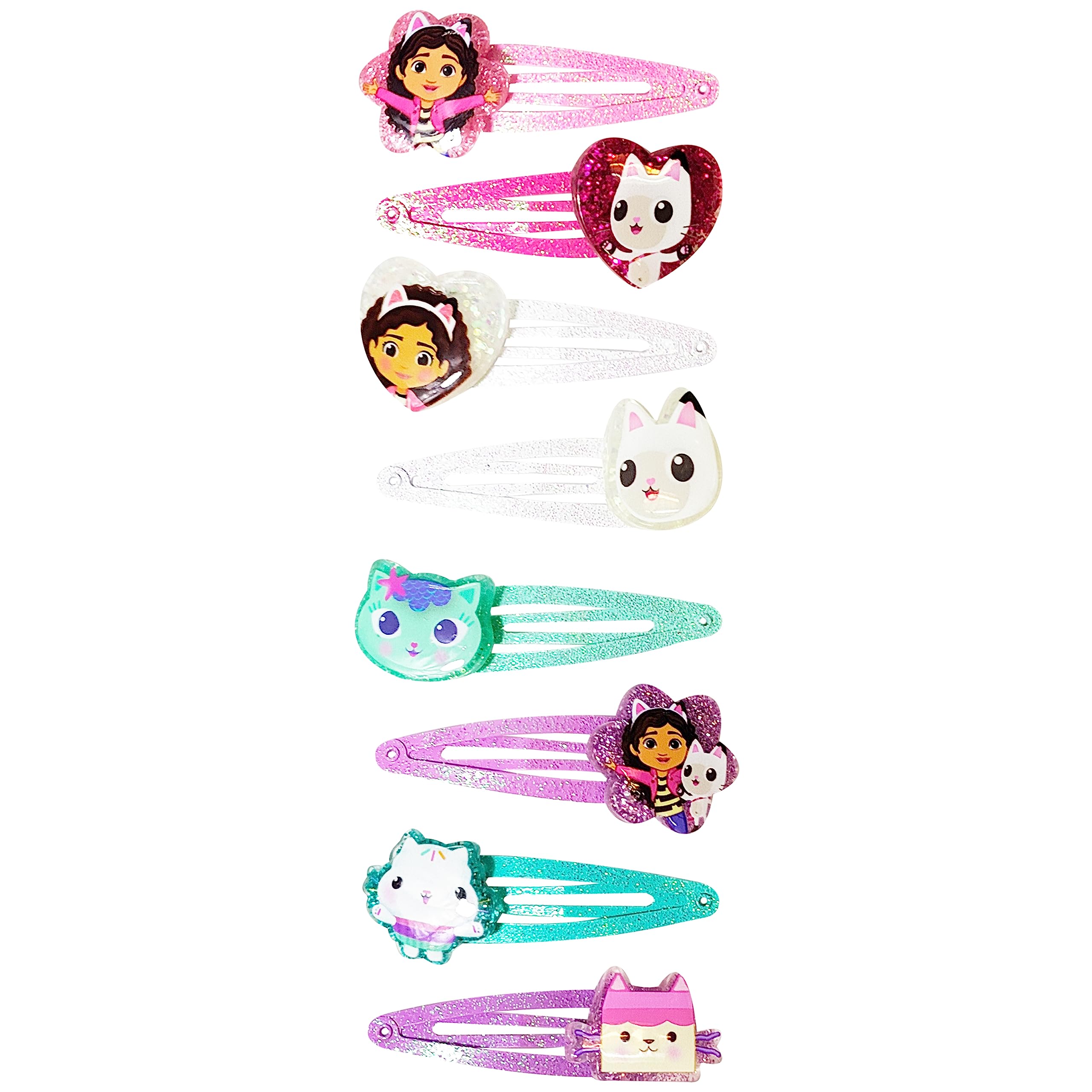 LUV HER Gabby's Dollhouse Kids Hair Clips – 8-Pack Multi-Color Snap Clips