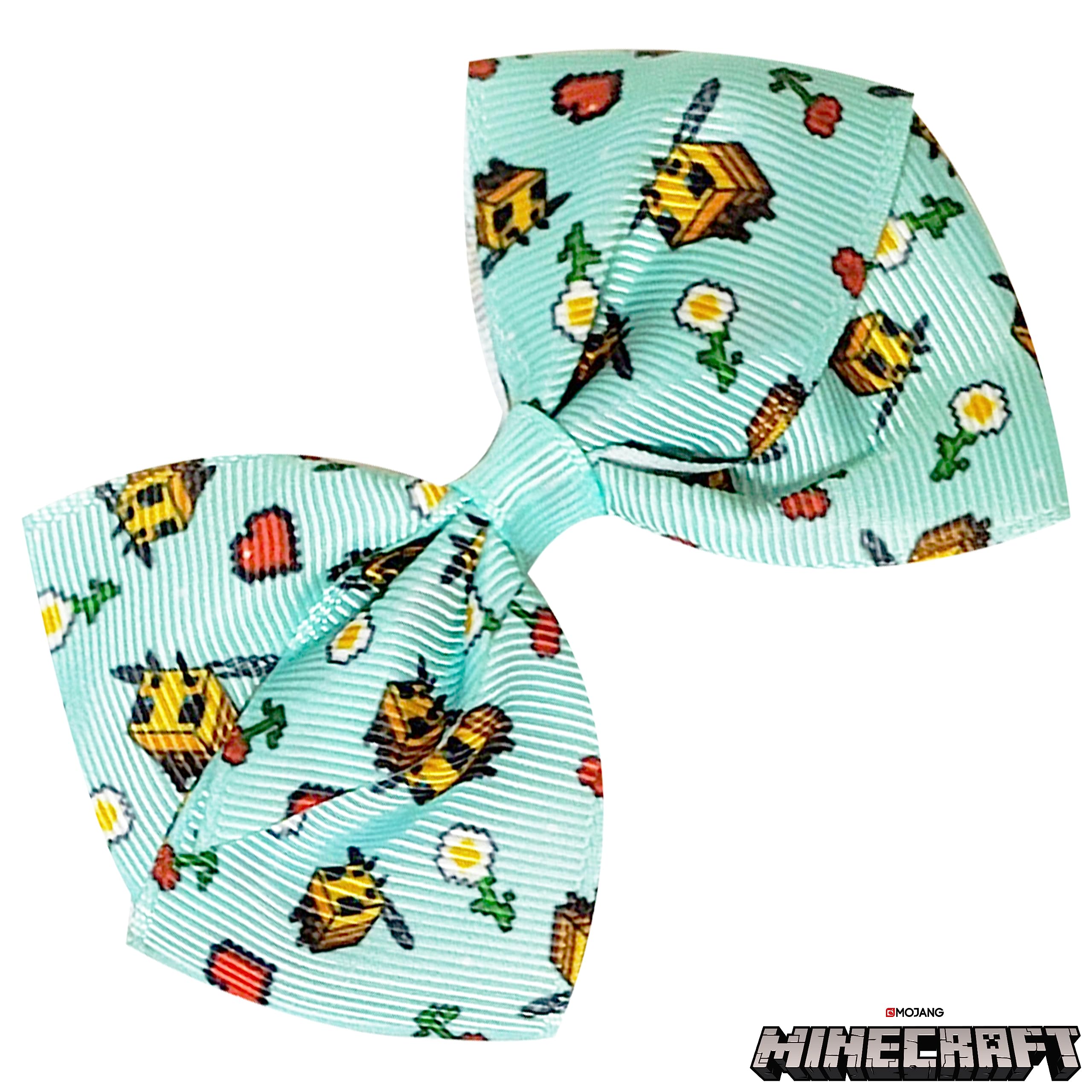 LUV HER Minecraft Kids Hair Bows - 7 Pcs, 4-Inch Bundle, Multicolor Clips