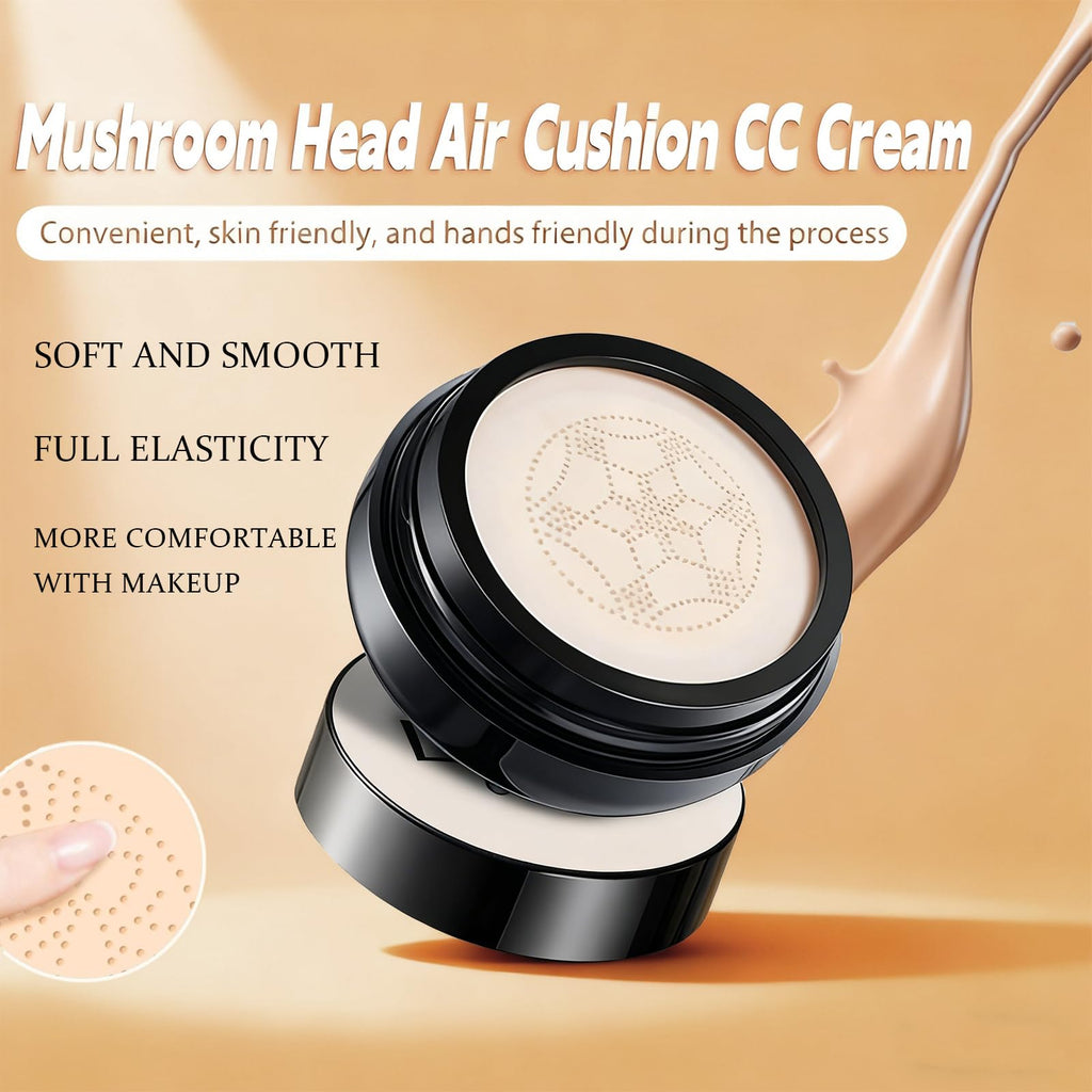 Luvie Glow Foundation Cushion – Mushroom Head Air Cushion CC Cream for Flawless, Dewy Skin