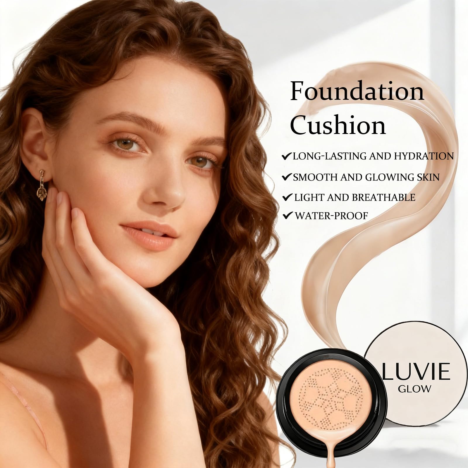 Luvie Glow Foundation Cushion Ivory | Mushroom Head Air Cushion CC Cream & BB Cream