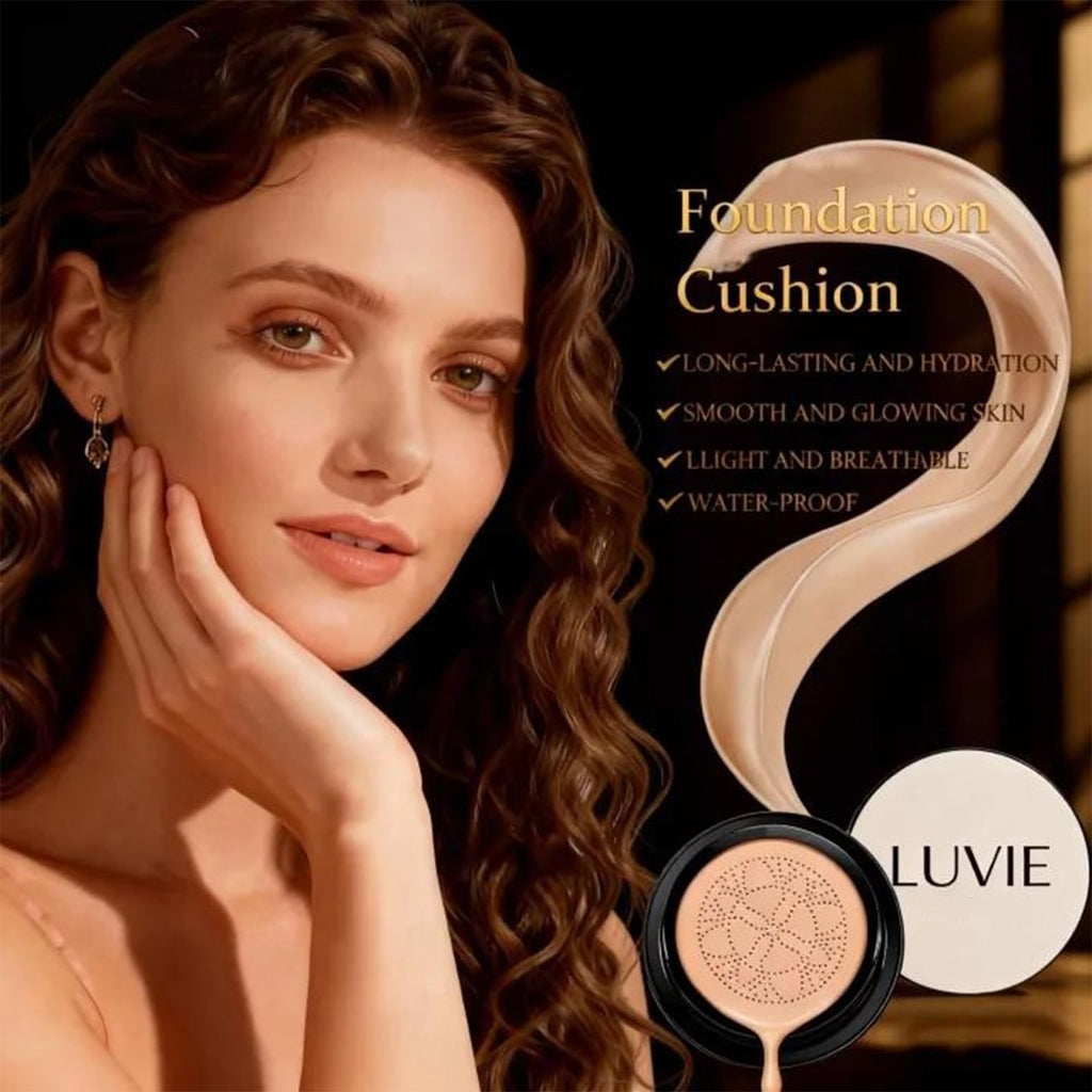 Luvie Foundation Cushion – 2026 Mushroom Head Air Cushion CC Cream in Ivory White