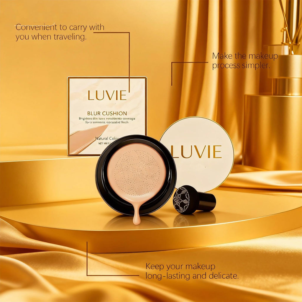 Luvie Foundation Cushion – 2026 Mushroom Head Air Cushion CC Cream in Ivory White