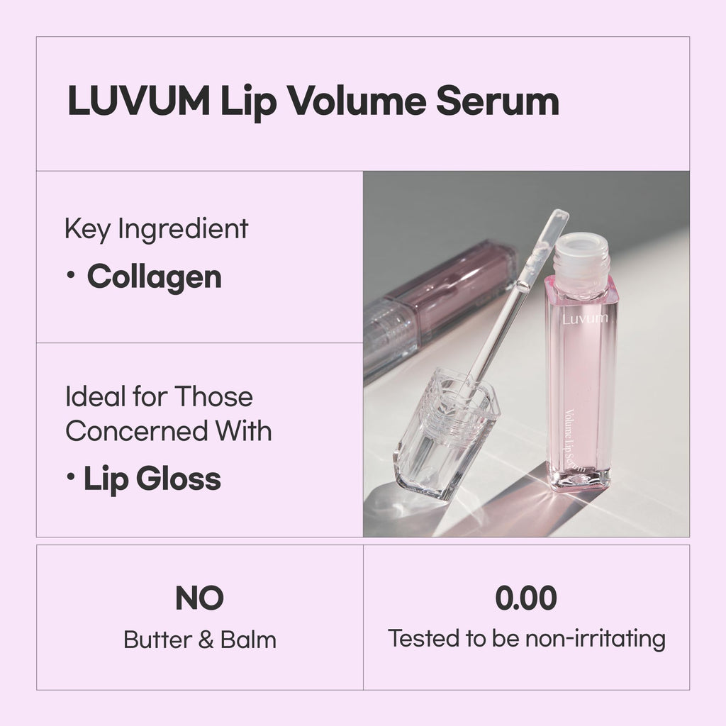 LUVUM Volume Lip Serum – Plumping Lip Gloss & Collagen Lip Balm 0.14 fl oz