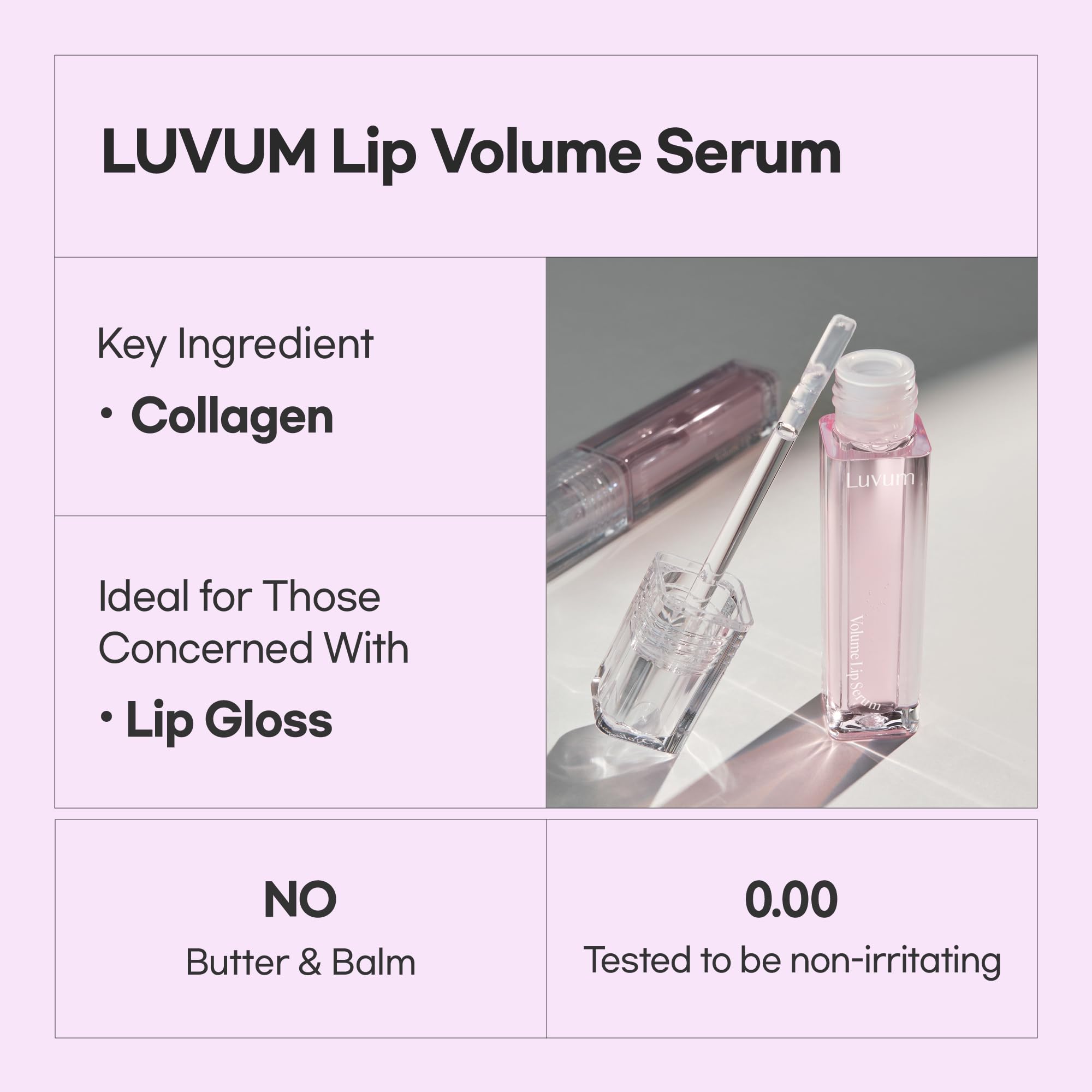 LUVUM Volume Lip Serum – Plumping Lip Gloss & Collagen Lip Balm 0.14 fl oz