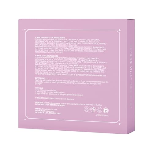 LUXAZA 6PCS Cream Eyeshadow Stick Set A10 Quartz Pink – Metallic & Matte Shimmer Shades
