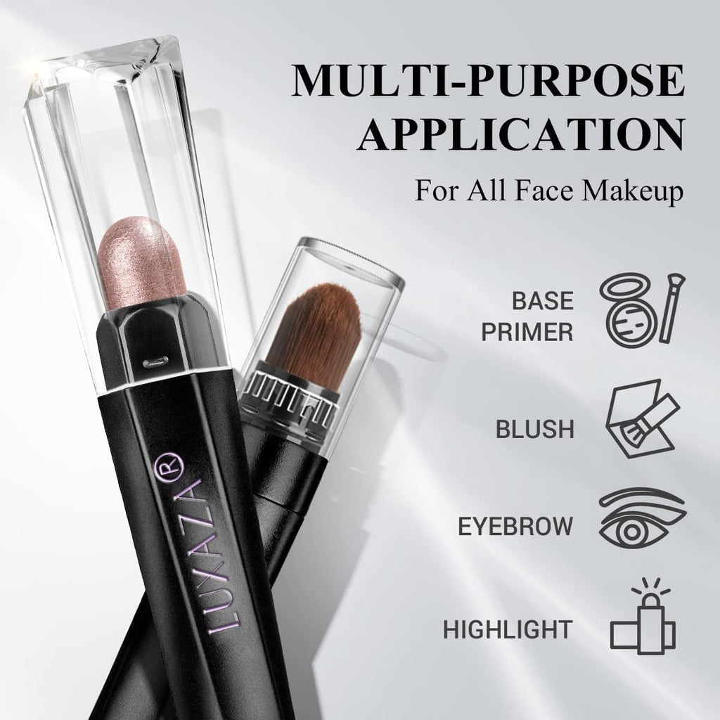 LUXAZA 6PCS Cream Eyeshadow Stick Set – Neutral Pink-Brown with Matte & Metallic Finishes (A06-Pink Neutral)