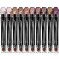 LUXAZA 10PCS Eyeshadow Stick Set – Shimmer & Neutral Brown Metallic Cream Pencils