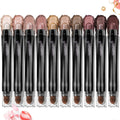 Luxaza 10PCS Eyeshadow Stick Set – Shimmer & Matte Brown Metallic, Waterproof & Smudge-Proof