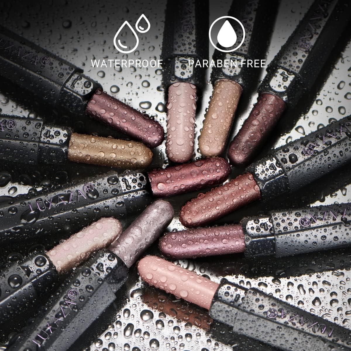 Luxaza 10PCS Eyeshadow Stick Set – Shimmer & Matte Brown Metallic, Waterproof & Smudge-Proof