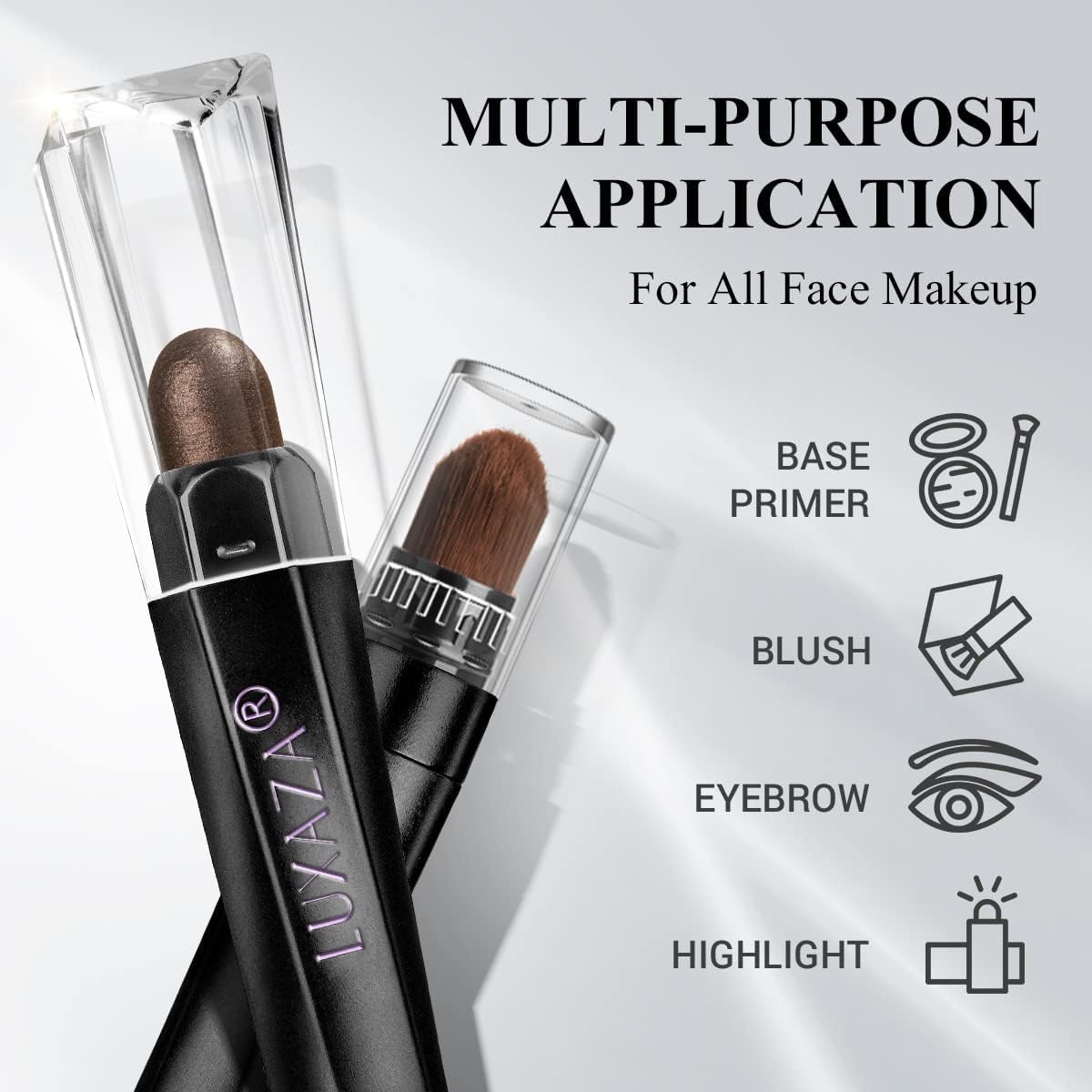LUXAZA 6PCS Eyeshadow Stick Set – Brown & Grey Metallic & Matte Pencils, Waterproof & Long-Lasting