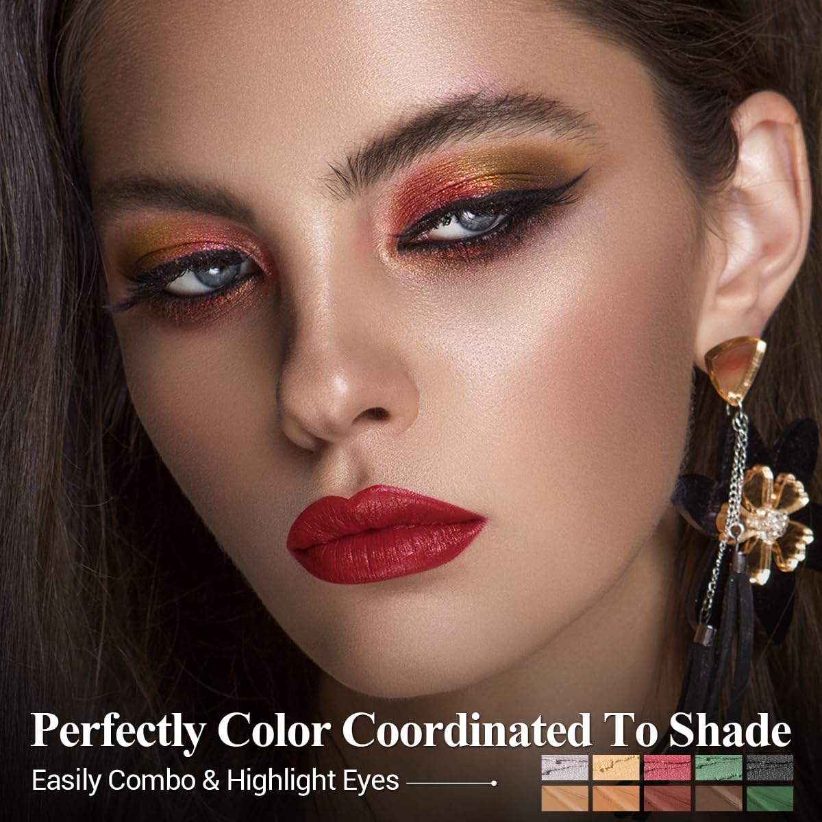LUXAZA 10PCS Eyeshadow Stick – Pro Longwear Cream Eye Shadow Brightener Pencil in Christmas Golden Night
