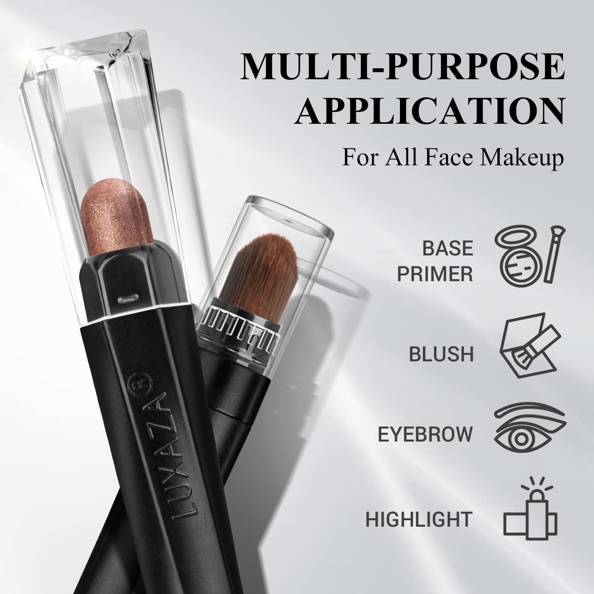LUXAZA 3PCS Eyeshadow Stick – Champagne Metallic, Matte & Shimmer Eye Pencil Set