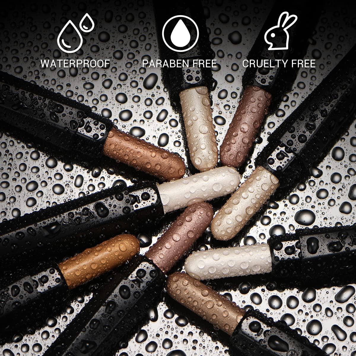 LUXAZA 3PCS Eyeshadow Stick – Champagne Metallic, Matte & Shimmer Eye Pencil Set