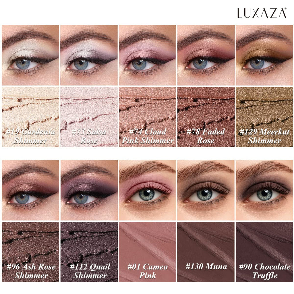 Luxaza Pro Brown Eyeshadow Stick Set – 10pc Neutral Shimmer & Matte Cream Palette | Long-Lasting Color