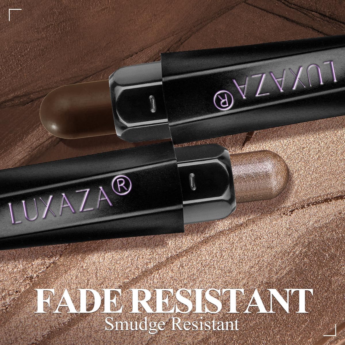 LUXAZA PRO 10PCS Eyeshadow Stick – Shimmer & Matte Brown, Waterproof & Smudge-Proof