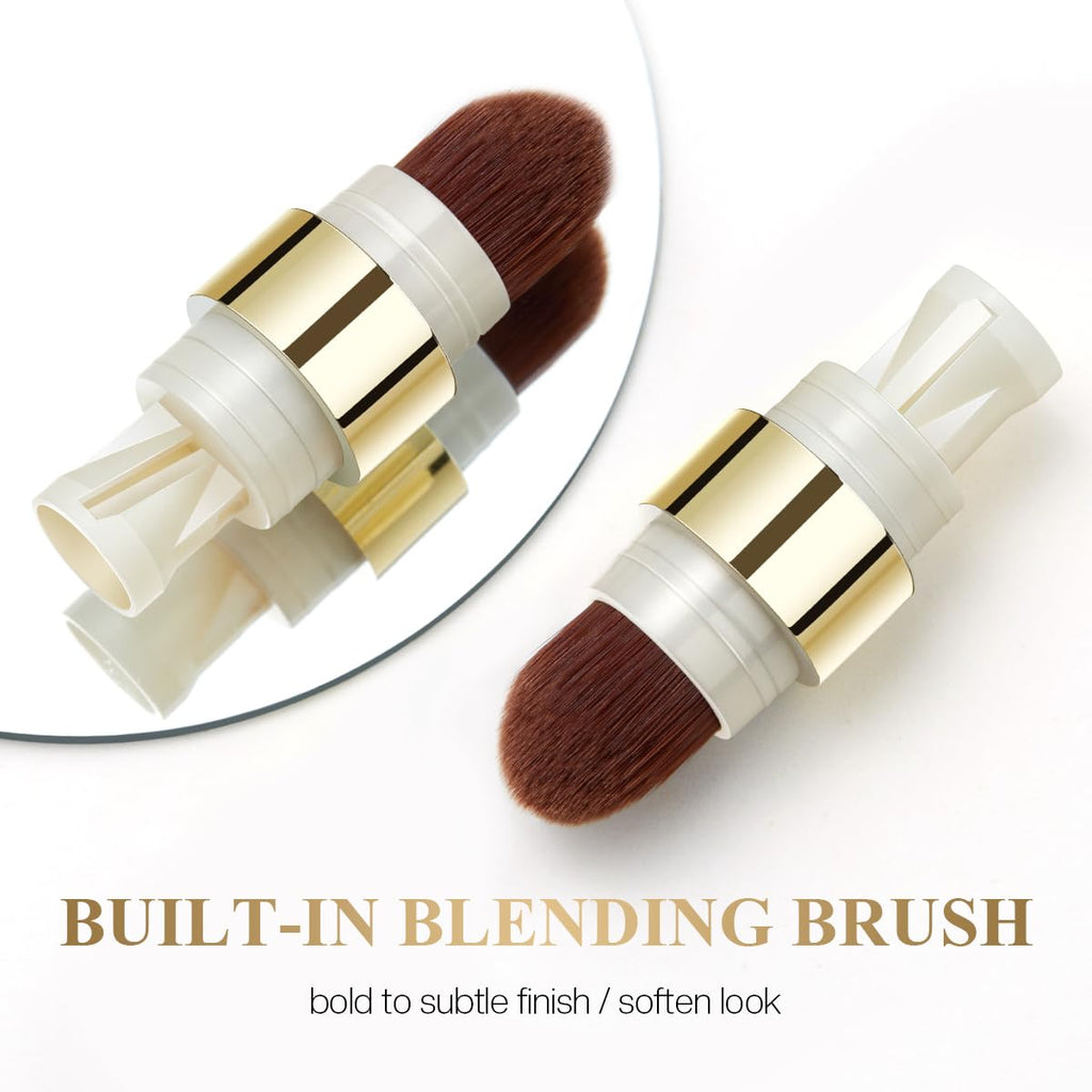 LUXAZA PRO 2PCS Eyeshadow Stick – Peach-Bud Cream Shimmer with Built-in Brush & Sharpener | S3M4