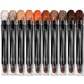 LUXAZA PRO 10PCS Eyeshadow Stick – Shimmer & Matte Brown, Waterproof & Smudge-Proof