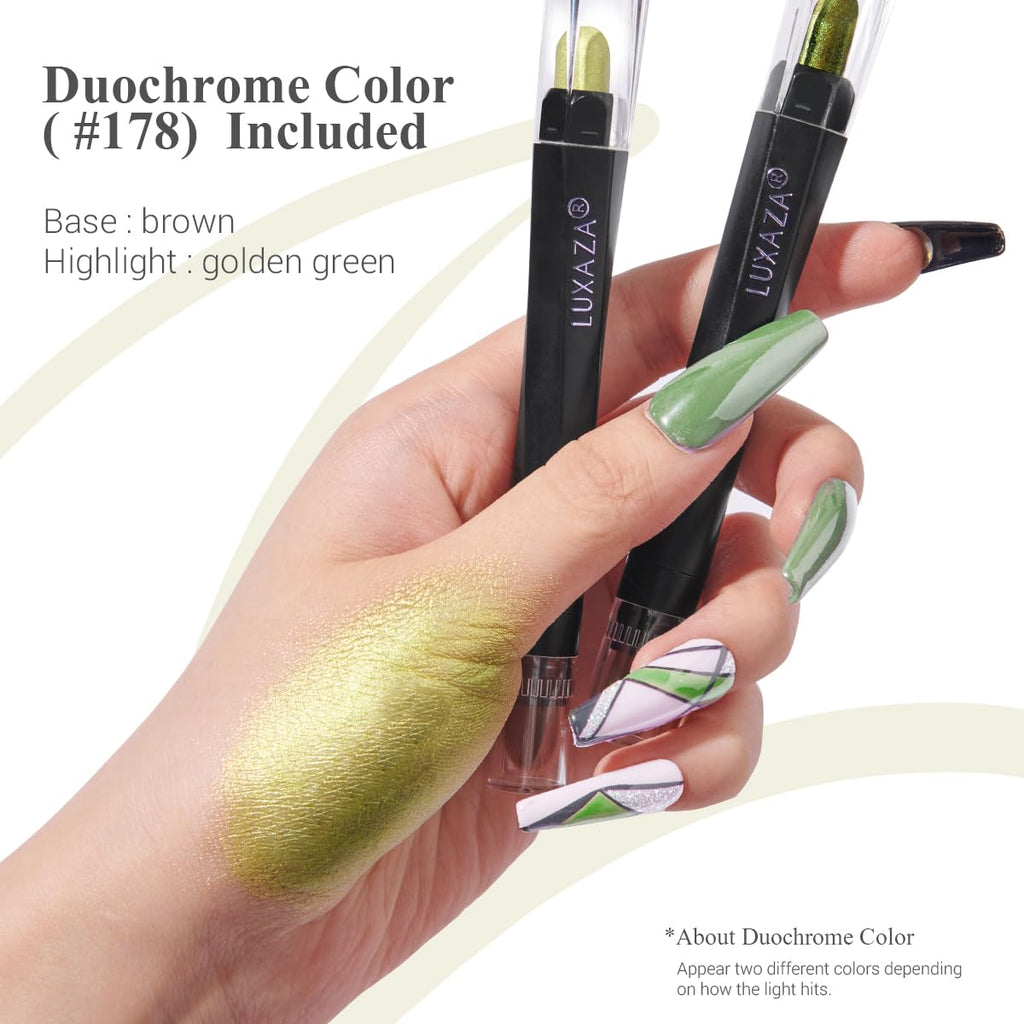 LUXAZA PRO FIREFLIES LIGHT 6-Piece Eyeshadow Stick Set – Green Metallic Shimmer