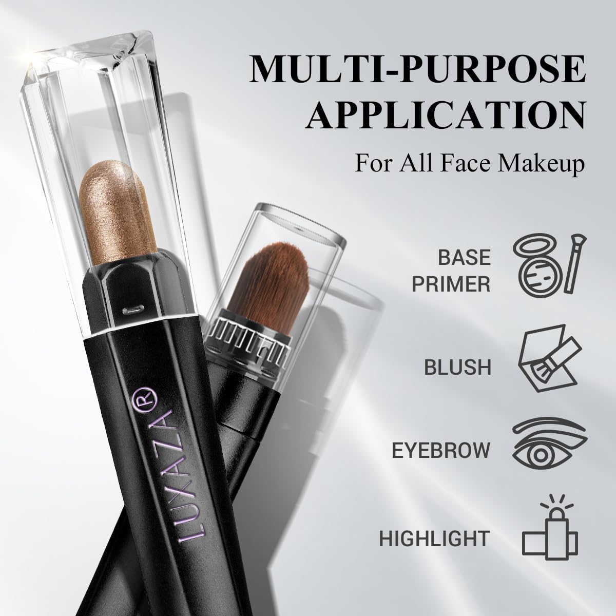 LUXAZA PRO Neutral Brown Eyeshadow Stick 6-Piece Set – Metallic Shimmer & Matte Cream Eye Shadow in Brown Latte