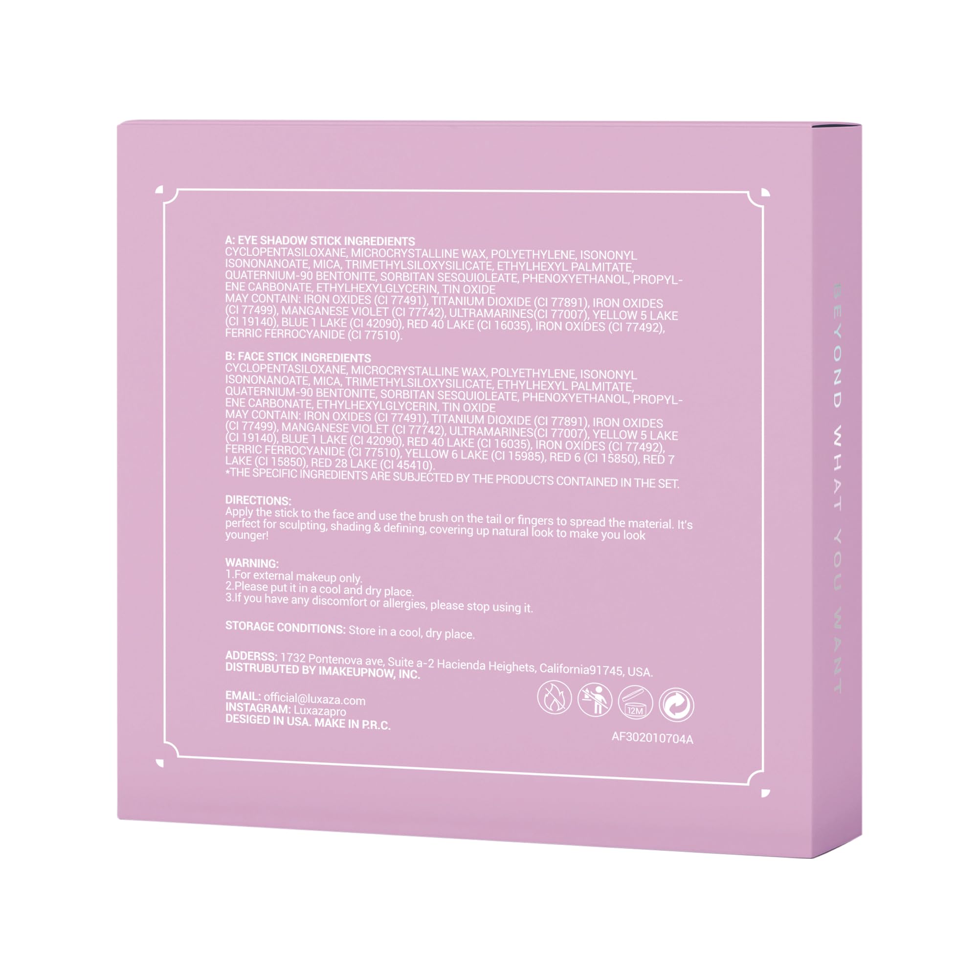 LUXAZA PRO Brown Eyeshadow Stick Set (6 pcs) – Neutral Matte Cream Eye Shadow, Eyeliner Pencil, Brown Cashmere