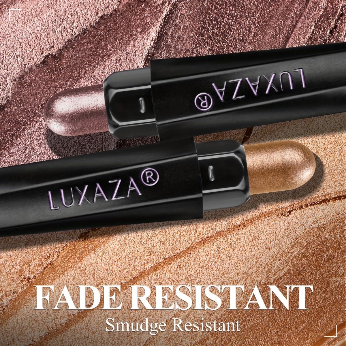 LUXAZA PRO Brown Eyeshadow Stick Set – 6pcs Neutral Shimmer & Matte Cream Palette | Dusk Bloom