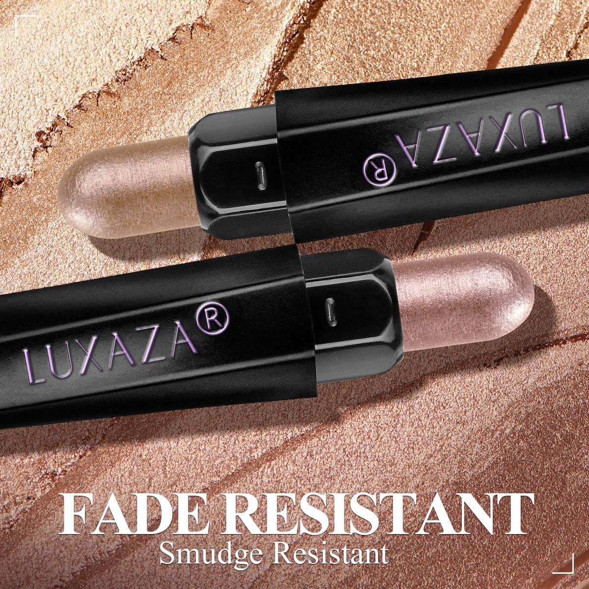 LUXAZA PRO Pink Ocean Eyeshadow Stick 6-Piece Set – Metallic Shimmer Eye Shadow & Eyeliner