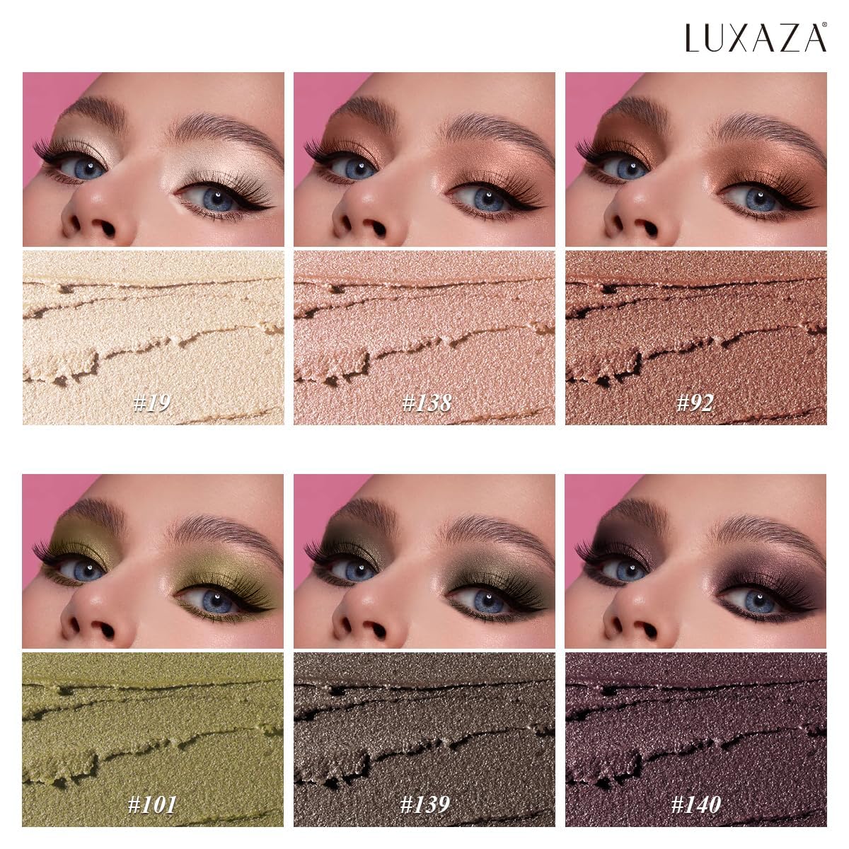 LUXAZA PRO Shimmer Eyeshadow Stick 6-Piece Set – Desert Wild