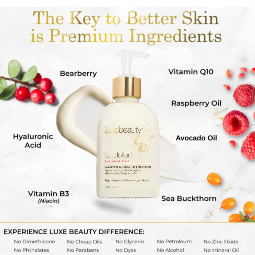 LUXEBEAUTY Non-Greasy Hyaluronic Acid Moisturizer – Grapefruit Scented