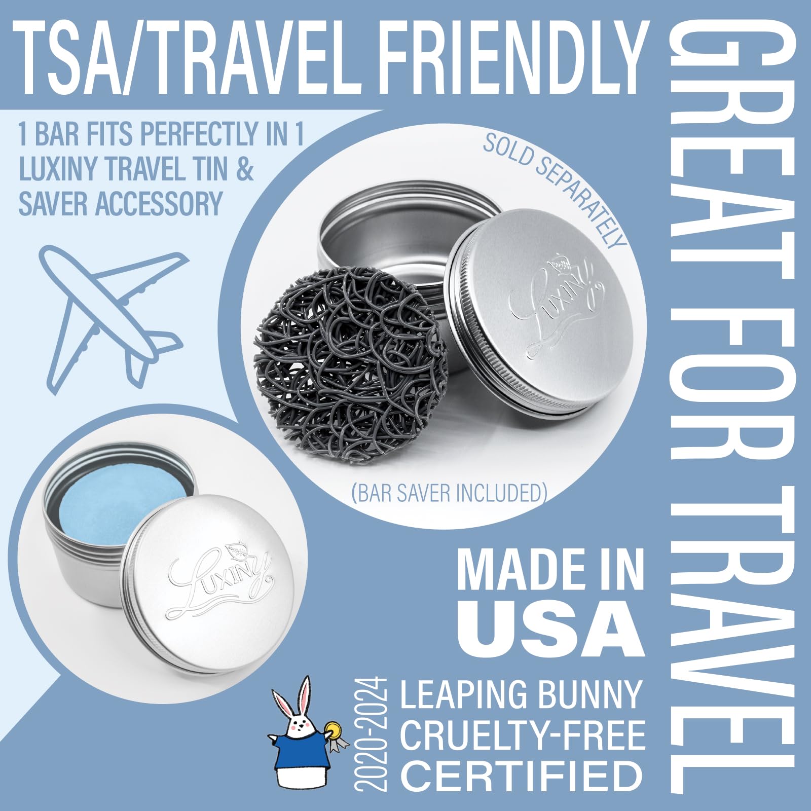 Luxiny Natural Conditioner Bar – Bay Rum, Made in USA, Up to 70 Uses, Vegan & Sulfate Free